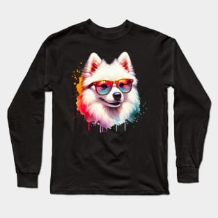 Watercolor American Eskimo Dog Long Sleeve T-Shirt